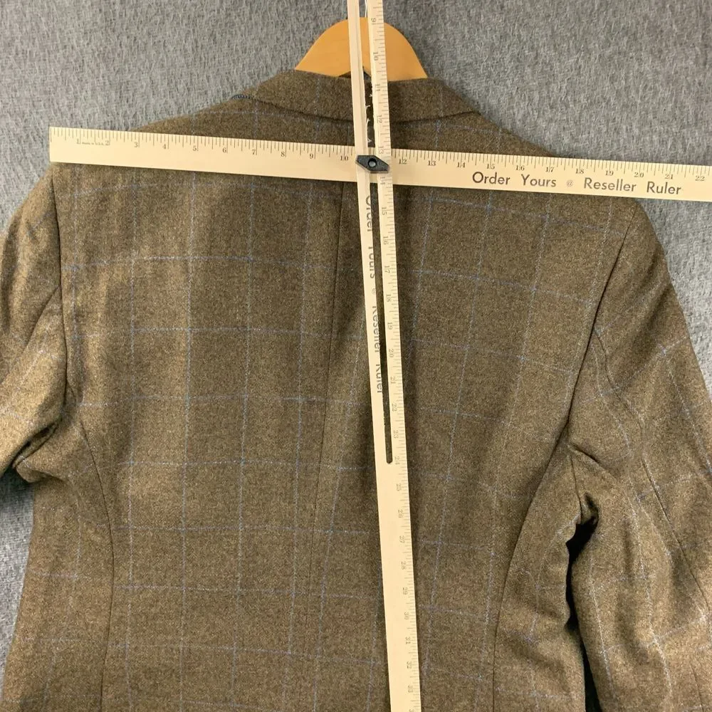 Haspel Belmont Blazer Jacket Men 48L (Fits Small) Brown Cashmere Wool Sport Coat